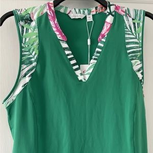 Lady Hagen Women's Tropical Piece Sleeveless Golf Polo Moisture Wicking